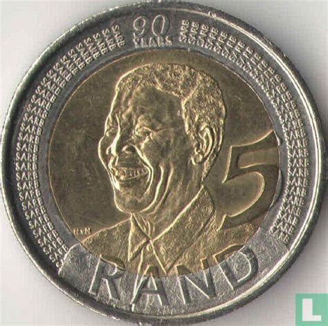 South Africa 5 rand 2008 "90th Birthday of Nelson Mandela" KM# 439 ...