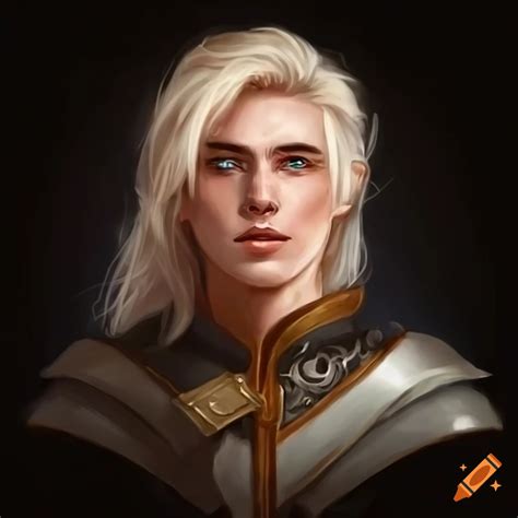 Handsome young high elf fighter with heterochromia on Craiyon
