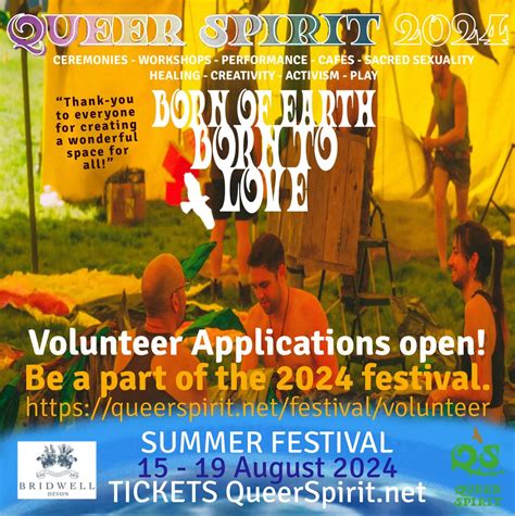 Volunteer call for Queer Spirit Festival 2024. - QX Magazine