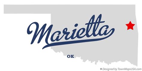 Map of Marietta, Adair County, OK, Oklahoma