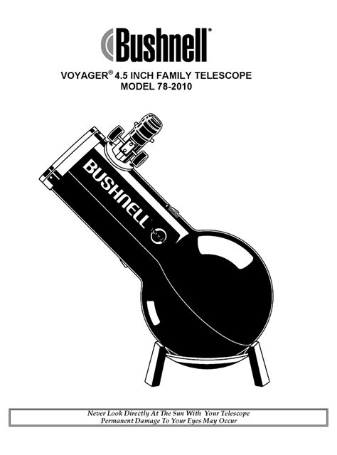 BUSHNELL VOYAGER 78-2010 TELESCOPE USER MANUAL | ManualsLib