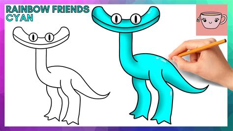 How To Draw Cyan - Rainbow Friends Chapter 2 | Easy Step By Step ...