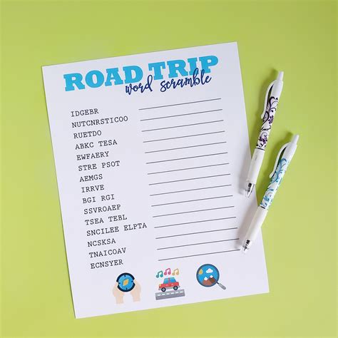 Road Trip Word Scramble - Crafting in the Rain