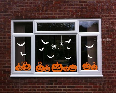 Halloween Pumpkins Window Decals, Halloween Window Decor, Halloween ...