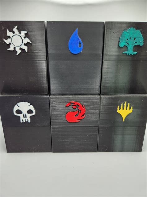 MTG Deck Box size 80 With Mana Symbol and Dividers Made to Order - Etsy