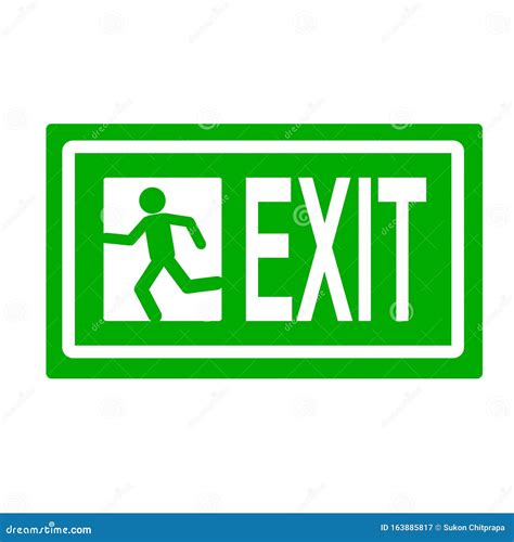 Green Emergency Exit Sign Vector Illustration | CartoonDealer.com #25808276