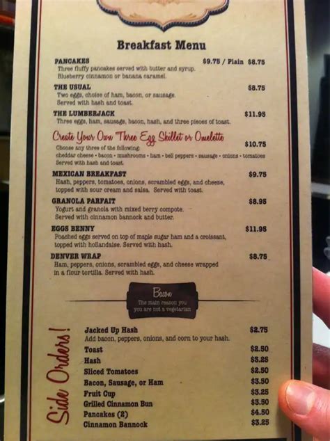 Menu at Marion Street Eatery restaurant, Winnipeg