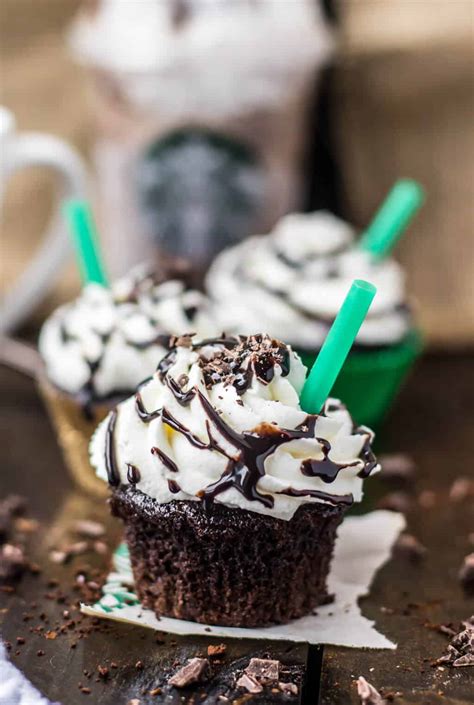 Copycat Starbucks Double Chocolate Chip Frappuccino Cupcakes - Sugar Spun Run