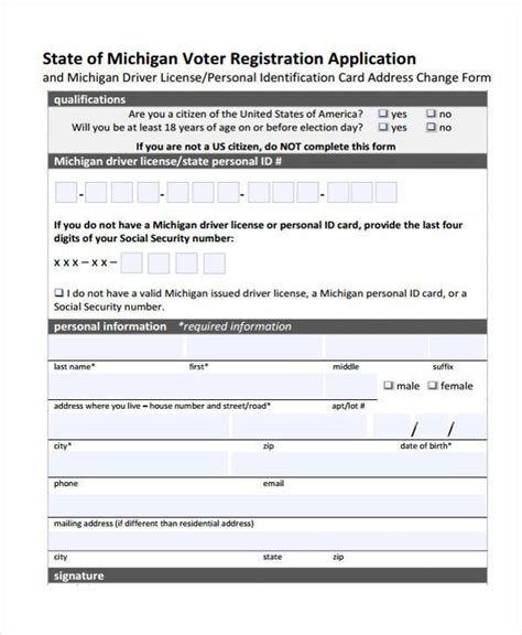 FREE 7+ Voter Registration Forms in PDF | MS Word