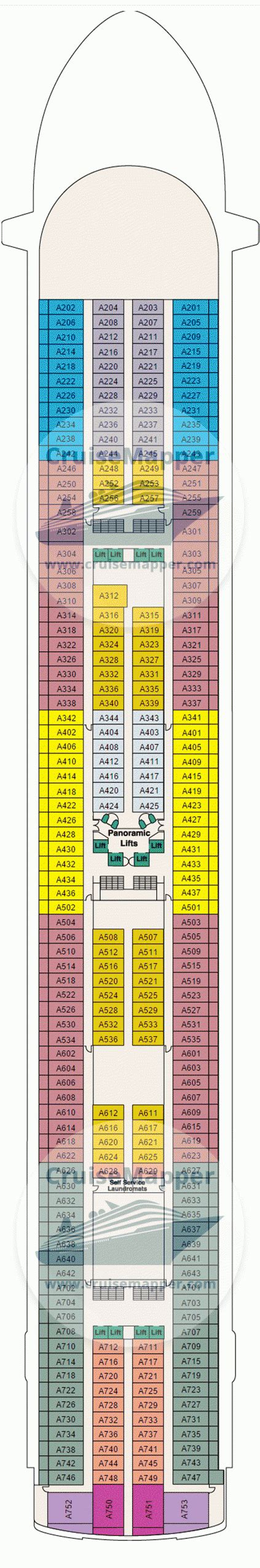 Ruby Princess deck 12 plan | CruiseMapper