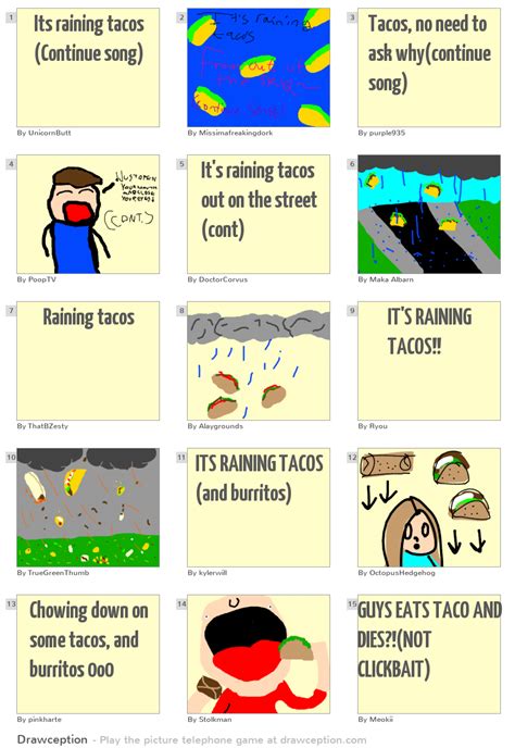 Its raining tacos (Continue song) - Drawception