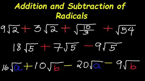 Addition Of Radicals Examples With Solutions