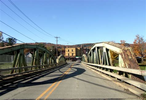 Whitney Point, NY : Historic Main Street Bridge over the Tioughnioga River into Whitney Point NY ...