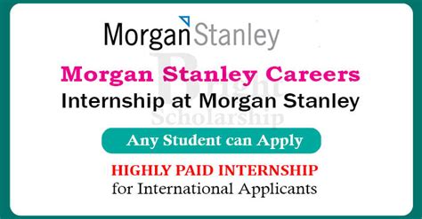 Morgan Stanley Careers 2023-24 | Morgan Stanley Internship (Paid)