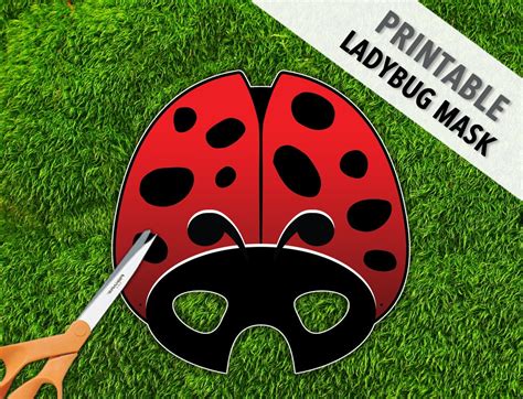 Ladybug Printable Mask Ladybird Mask Red Beetle by theRasilisk