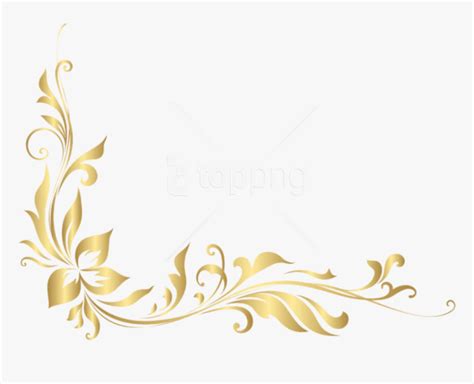 Download Golden Floral Decoration - Gold Floral Border Png, Transparent Png is free transparent ...