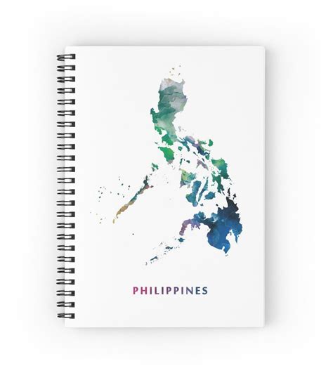 Philippines Spiral Notebook by MonnPrint | Philippines, Watercolor map, Notebook