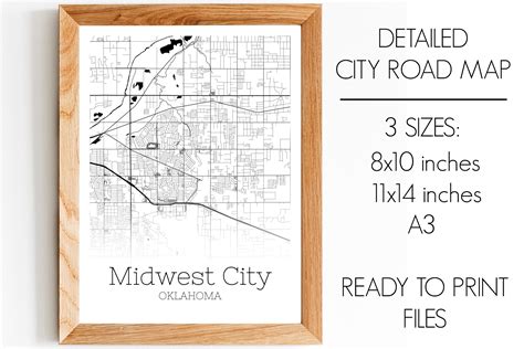 Midwest City Oklahoma City Map Graphic by SVGExpress · Creative Fabrica