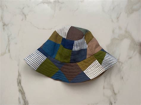 Multicolored Patchwork earth Quilted Bucket Hat. - Etsy