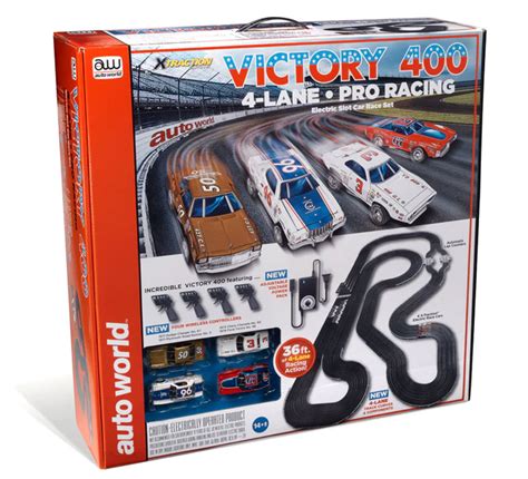 Auto World 36' Victory 400 4 Lane HO Slot Car Set