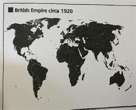 Map of the British Empire in 1920 according to my English textbook ...