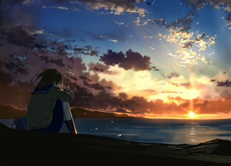 Anime Scenery Wallpaper, Anime Artwork, Girl Wallpaper, 1080p Wallpaper, Anime Girl Crying ...