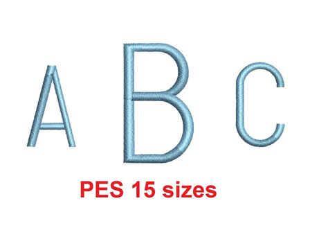 Narrow Block Monogram font PES format Satin Stitches 15 Sizes 0.25 (1/4) up to 7 inches