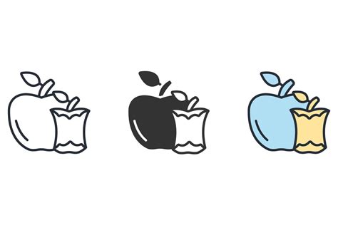 Bite apple icons symbol vector elements for infographic web 10941568 Vector Art at Vecteezy