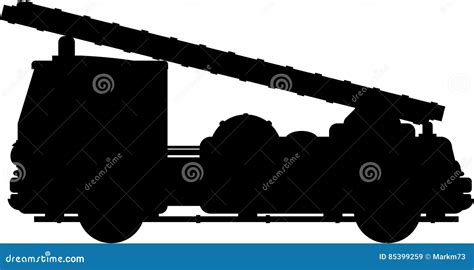 Fire Truck Silhouette stock vector. Illustration of vehicle - 85399259