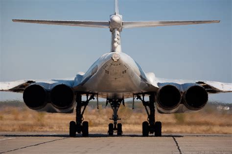 Tupolev Tu-160 Blackjack, ready to fly. Back view on NK-32 engines. My friends photo. October ...