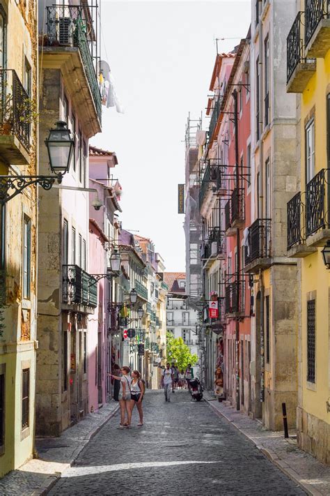 Lisbon Street Scene, Portugal Photography, Pastel Color Print, Travel Photography, Portugal Wall ...