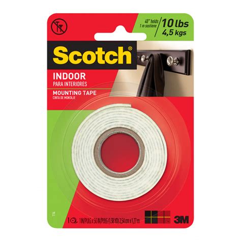 3M™ Scotch® HEAVY DUTY FOAM MOUNTING TAPE 114, 25.4mm x 1.27m Rol... - Hardware, Homeware ...