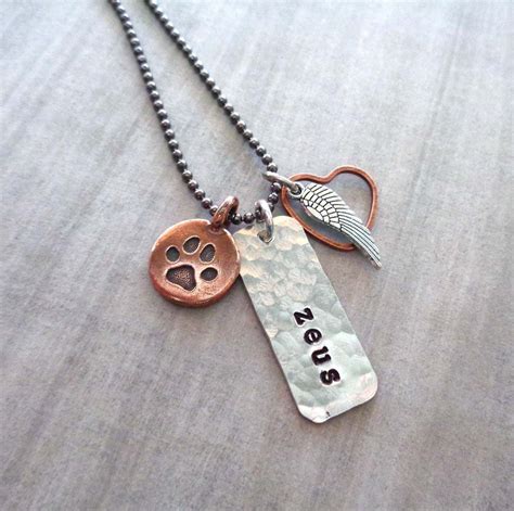 Pet Memorial Necklace - Personalized Pet Memorial Jewelry - Pet Loss Gift - Cat Lover Jewelry ...