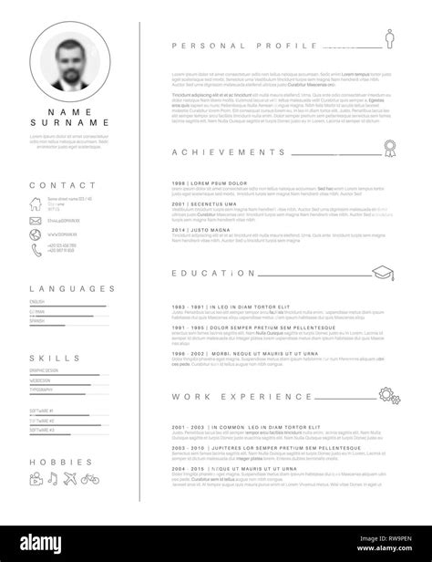 Vector minimalist cv / resume template with nice typogrgaphy design Stock Vector Image & Art - Alamy