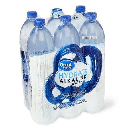 Great Value Hydrate Alkaline Water, 1L, 6 Count - Walmart.com