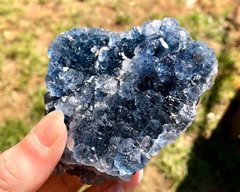 454g Vivid Blue Fluorite Crystal Cluster Mineral Display Specimen