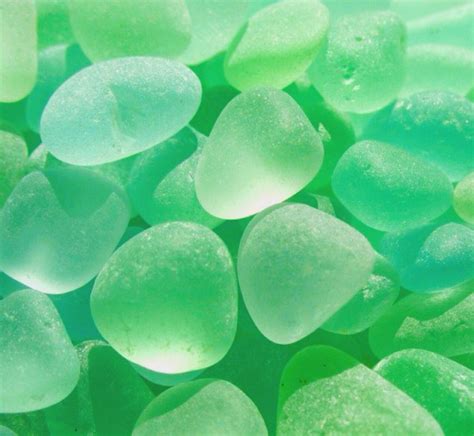 Smooth sea glass collection for decoration 💚💚 Green Aesthetic Tumblr, Aesthetic Header, Mint ...