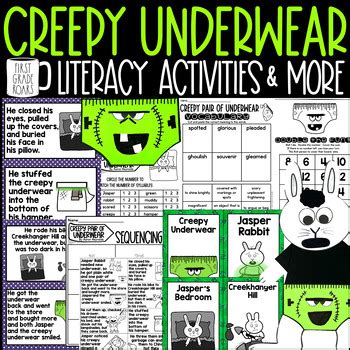 Creepy Underwear Book Companion Reading Comprehension Halloween Activities