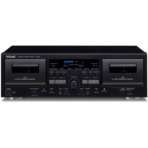 Teac TEAC W-1200 Double Cassette Deck (Black) W-1200-B B&H Photo