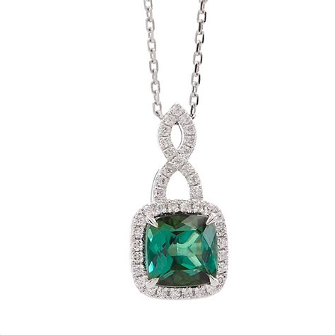 Green Tourmaline & Diamond Drop Pendant, SKU 262820 (1.83Ct TW)