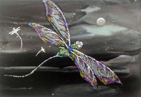 Dragonfly Wall Art Mystical Art Giclee Print-Alcohol Inks | Etsy