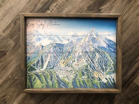 Big Sky Resort Trail Map on Wood – Willie & Dolly Designs