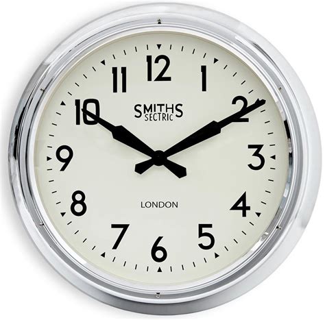 Extra Large Smiths Wall Clock in Chrome - 60cm | Smiths Clocks