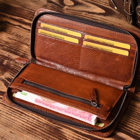 Handmade Leather Mens Cool Long Leather Wallet Zipper Phone Clutch Wal – iwalletsmen