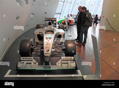 2010 Mercedes MGP W01 F1 racing car at Mercedes-Benz World, Brooklands ...