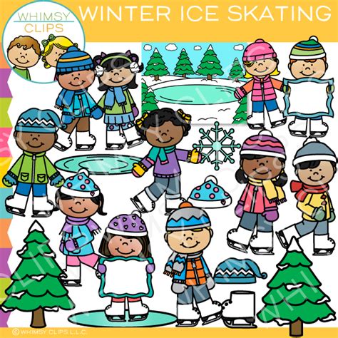 Winter Ice Skating Clip Art , Images & Illustrations | Whimsy Clips