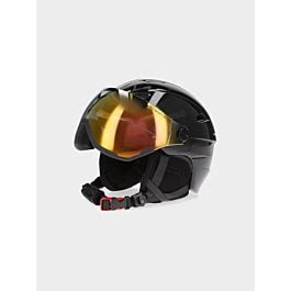 Women's ski helmet with built-in goggles - black | 4F: Sportswear and shoes