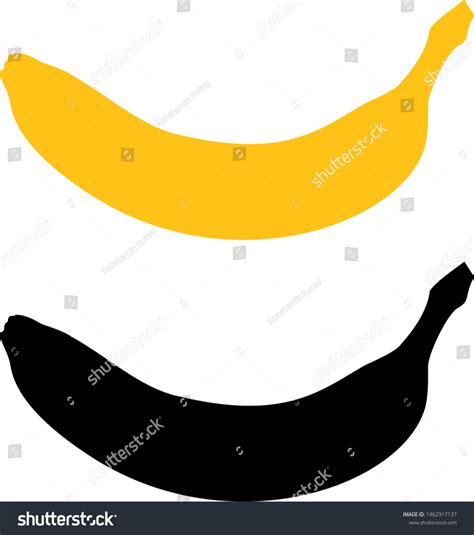 Banana Silhouette Vector Graphics Yellow Black Stock Vector (Royalty ...