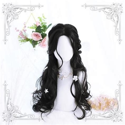 Lolita Black Mid Length Curly Wig SP15737 | Kawaii hairstyles, Cosplay ...