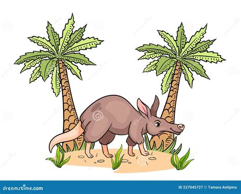 Animal Character Funny Aardvark in Cartoon Style. Children S Illustration Stock Vector ...